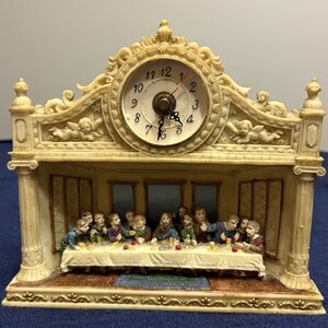 “The Last Supper” Working Clock Jesus Disciples Easter 1996 Apex 3d Great Detail